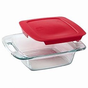 13 inch x 9inch Personalized Pyrex Casserole Baking Dish with Removable Red Lid with Engraved Names and Dates P2 , Brand:  Pyrex