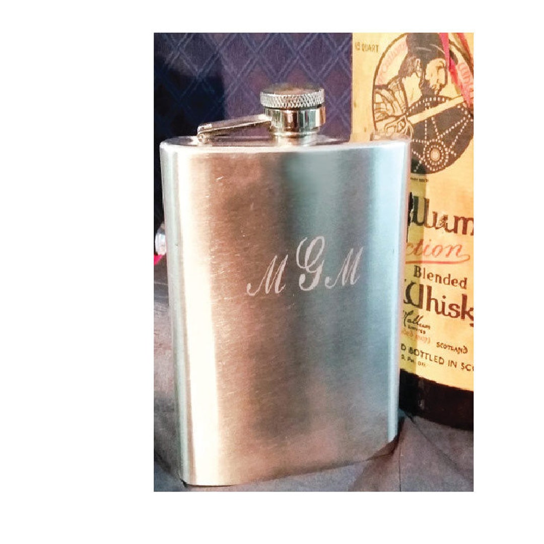 Personalized Hip Flask, Groomsmen Gifts, Wedding Gift, Engraved Stainless Steel Flask, Monogram ...