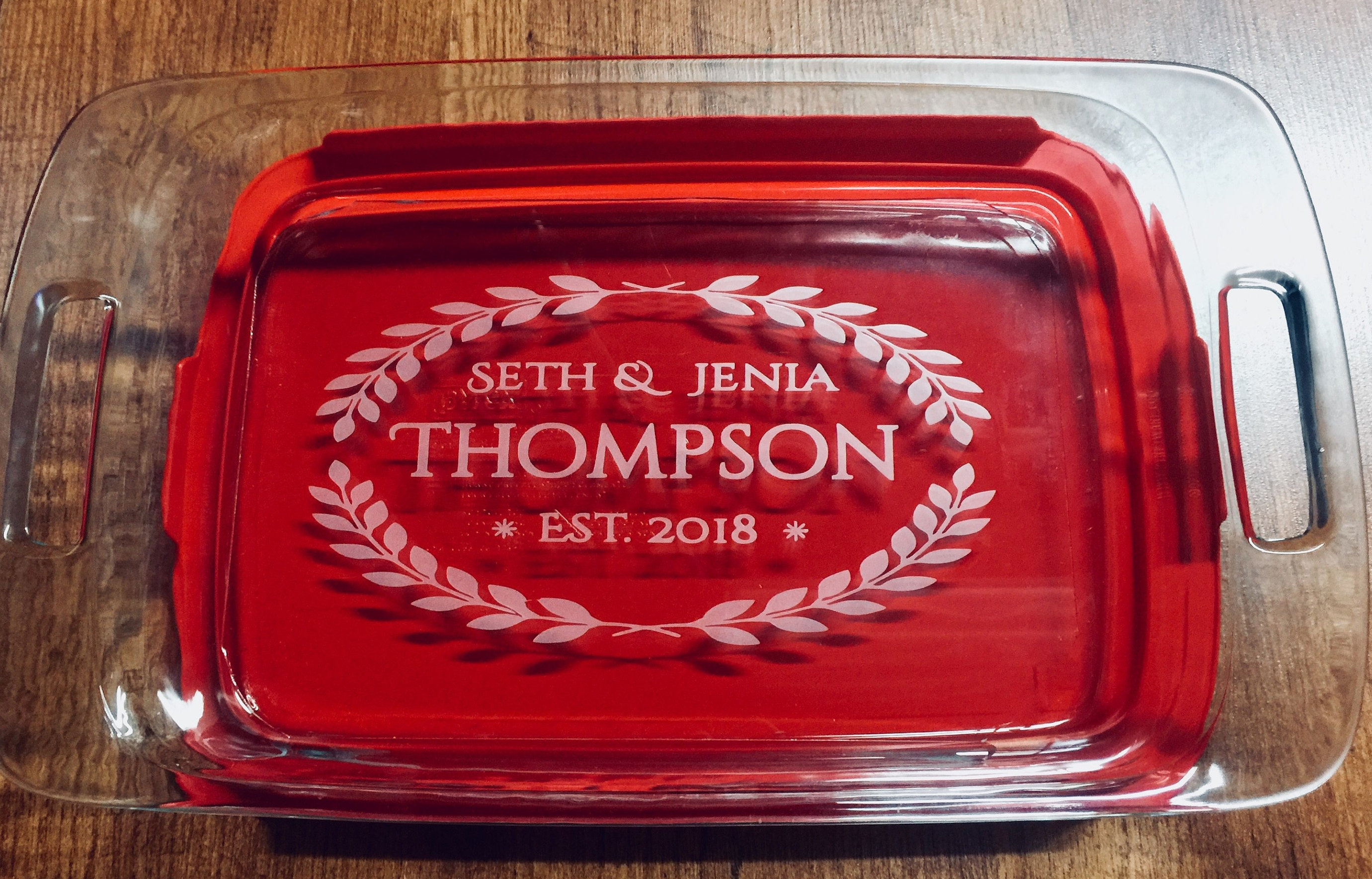 Wedding Unique Gift U Christmas Gift Pyrex Pan Personalized 9x13 Pan Monogram Mothers Day Gift Baking Dish Personalizedg Gift