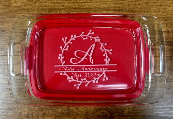 Custom Personalized Casserole Dish Pyrex Baking Dish With Lid, Engraved  Name Christmas Gifts, Wedding Gift, Bridal Shower P9 