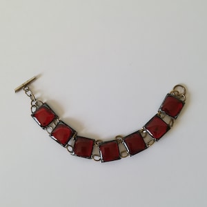 Français, Vintage Enameled Bracelet with toogle, gift for her