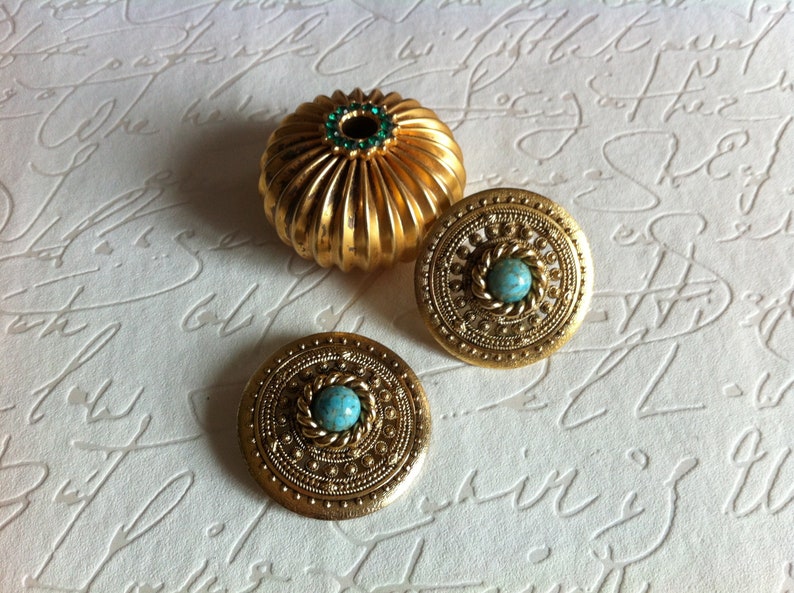 Clip on earrings gold tone vintage accessory Edouard Rambaud Paris
