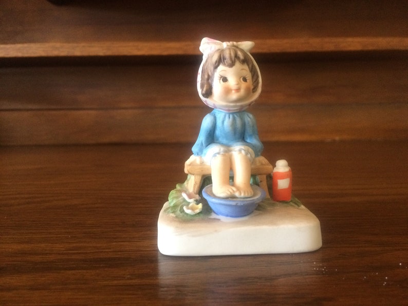 Little Girl Sitting On Bench With Feet In Water And Scarf Tied Etsy