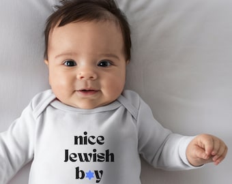 Body infantil de manga comprida para menino judeu