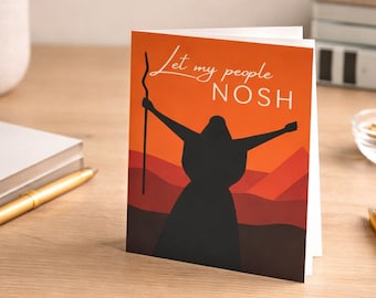 Deixe meu povo se deliciar - Cartão de Páscoa engraçado - Cartão de felicitações com humor judaico - Cartão de Pessach - Interior em branco - Conjunto de 10