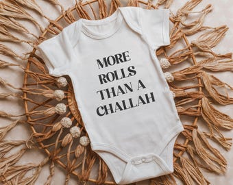 Macacão engraçado para bebê judeu: mais rolinhos do que chalá - presente de Páscoa