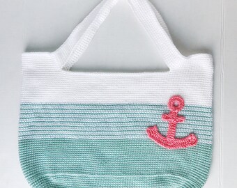 Large Crochet Tote Bag, Beach Bag, Overnight Bag, Weekend Bag