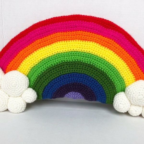 Rainbow Crochet Pillow