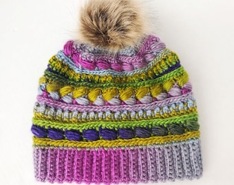 Messy Bun + Beanie Wildflower Hat