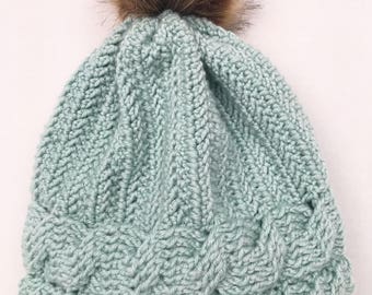 Charlotte Cable Crochet Hat