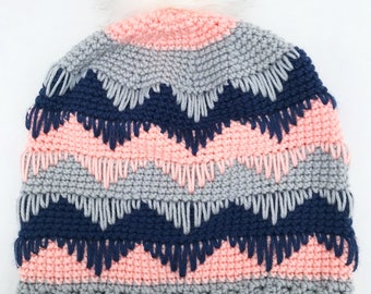 Santa Fe Chevron Crochet Hat
