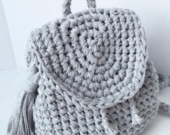 Modern Trendy Crochet Backpack Purse