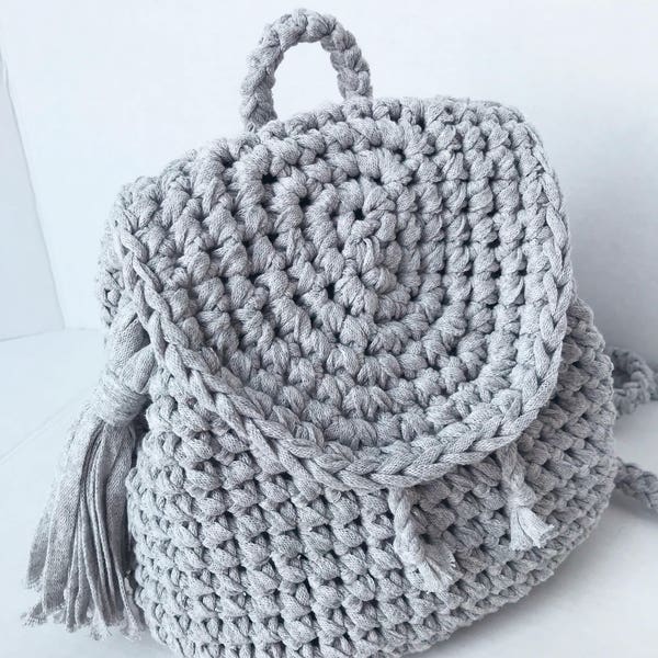 Modern Trendy Crochet Backpack Purse