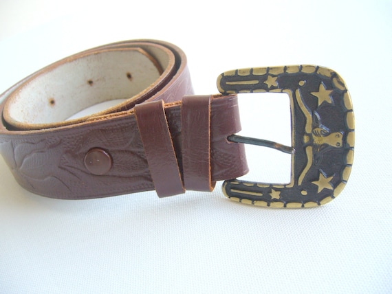 Western belt vintage / leather belt cowgirl/buffal