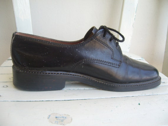 Mens oxford shoes leather in black/Casual mens sh… - image 4