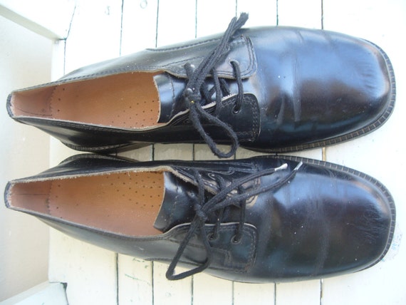 Mens oxford shoes leather in black/Casual mens sh… - image 1