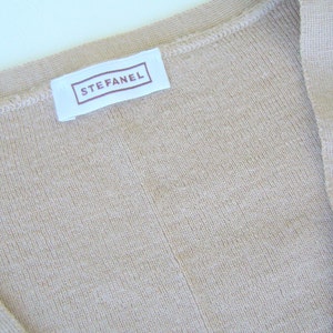 Stefanel cardigan light mink/woolen cardigan long sleeve vintage/slim fit jacket tricotte/milky brown cardigan image 4