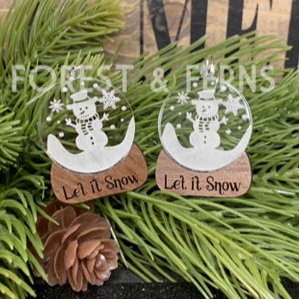 Snowman Snow Globe Earrings - SVG File Only