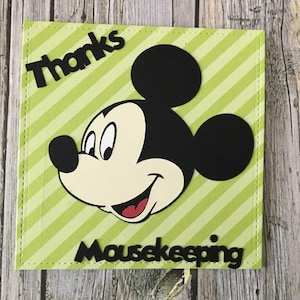 Set of 2 Mickey Mouse inspired mousekeeping envelope-Minnie mouse inspired mousekeeping envelope-Disney inspired tip envelope