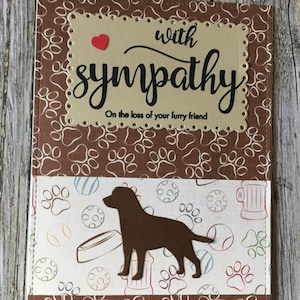 Dog sympathy card-Pet sympathy card-Animal loss greeting card-Loss of dog card-Loss of pet card-