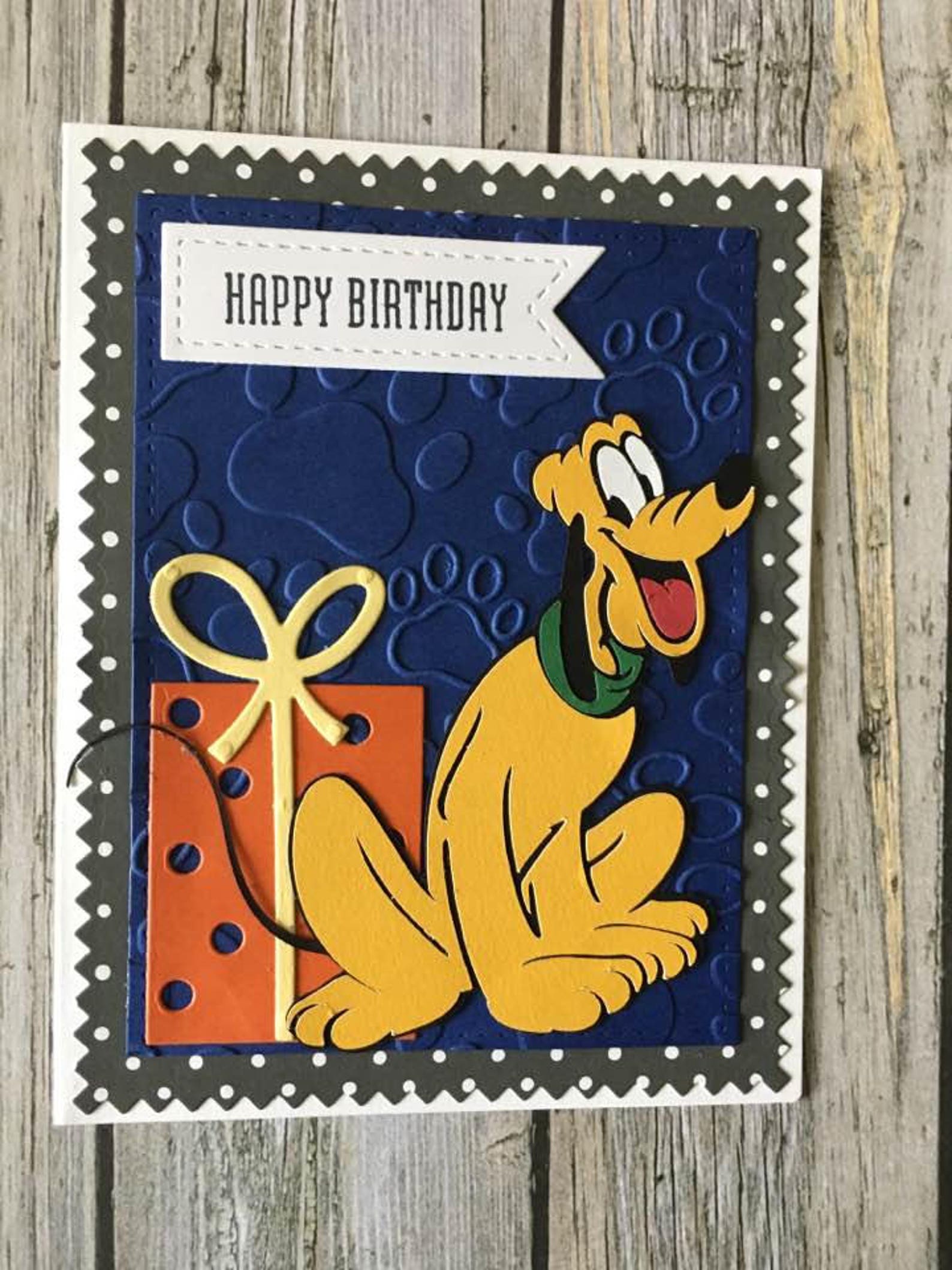 Pluto Birthday Cardpluto Happy Birthday Carddisney Birthday Etsy