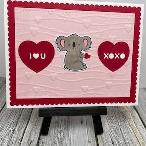 Handmade koala bear card-handmade anniversary card-handmade Valentine&#39;s Day card-handmade I love you card-Handmade missing you card