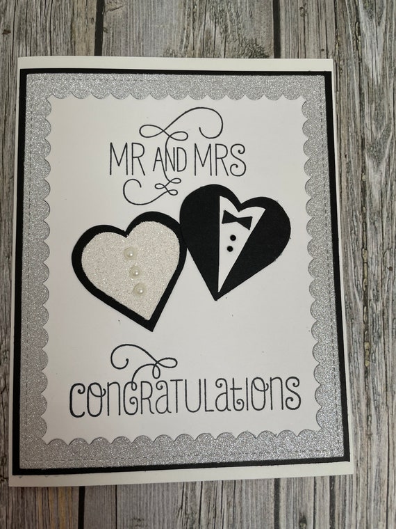 Handmade Wedding Card wedding Day Card handmade Mr Mrs Card