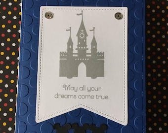 Disney inspired card-inspired Disney castle card-Disney inspired birthday card-Have a magical day card-Handmade Disney inspired card