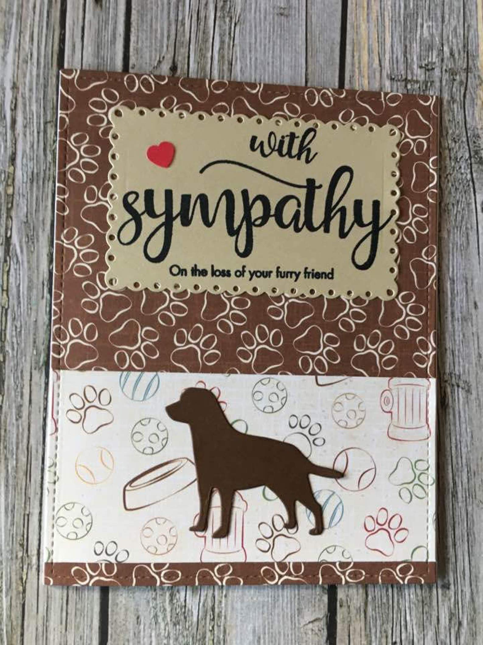 Dog Sympathy Card Pet Sympathy Card Animal Loss Greeting Etsy