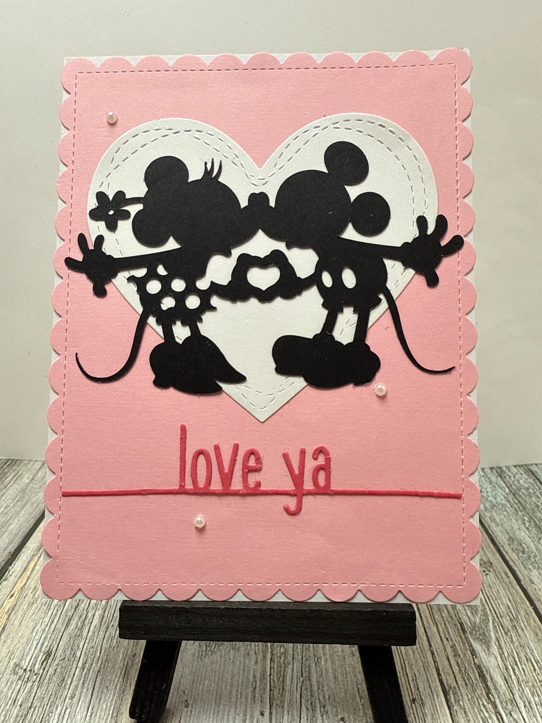 Mickey Mouse & Minnie Mouse Love Ya Card-disney Valentine's Day
