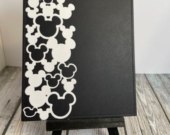 handmade Mickey Mouse inspired all occasion card-Mickey head card-Mousekeeping card-Mickey birthday card-Handmade Disney card