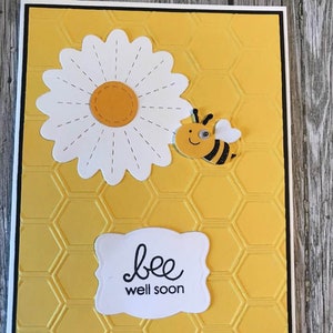 Bee well soon card-Get well soon card-handmade card-Bee card-Thinking of you card-Bumble Bee card