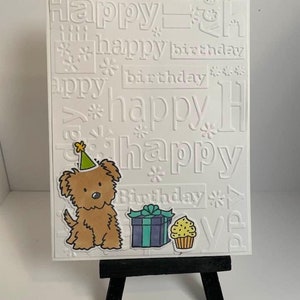 Handmade dog happy birthday card-handmade dog lover birthday card-Handmade dog mom birthday card-handmade dog dad birthday card