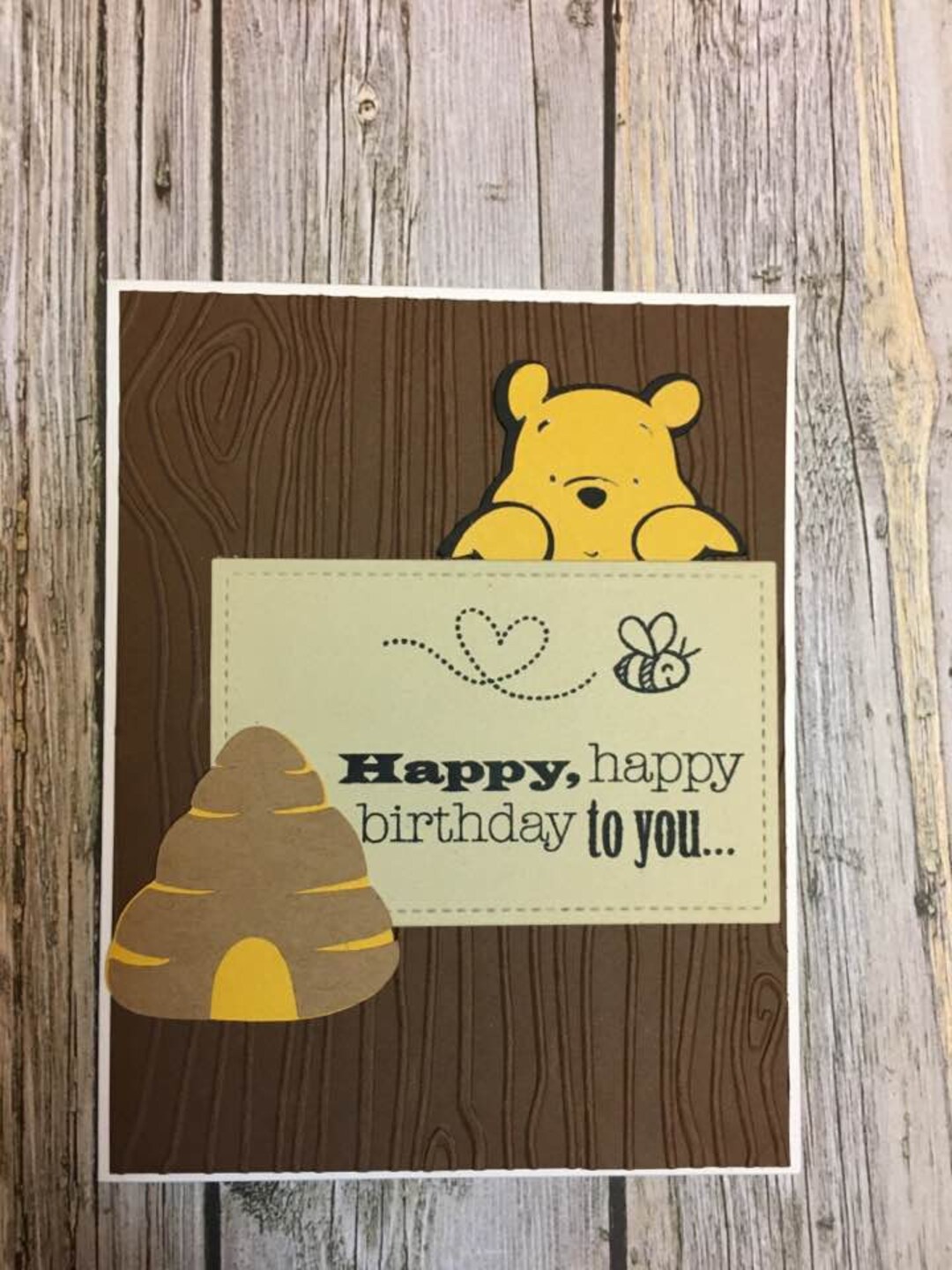 Winnie the Pooh Inspired Birthday Carddisney Inspired Birthday Card