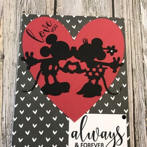 Mickey Mouse & Minnie Mouse inspired love you always and forever card-Mickey and Minnie anniversary card-Disney anniversary card