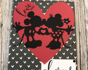 Mickey Mouse & Minnie Mouse inspired love you always and forever card-Mickey and Minnie anniversary card-Disney anniversary card