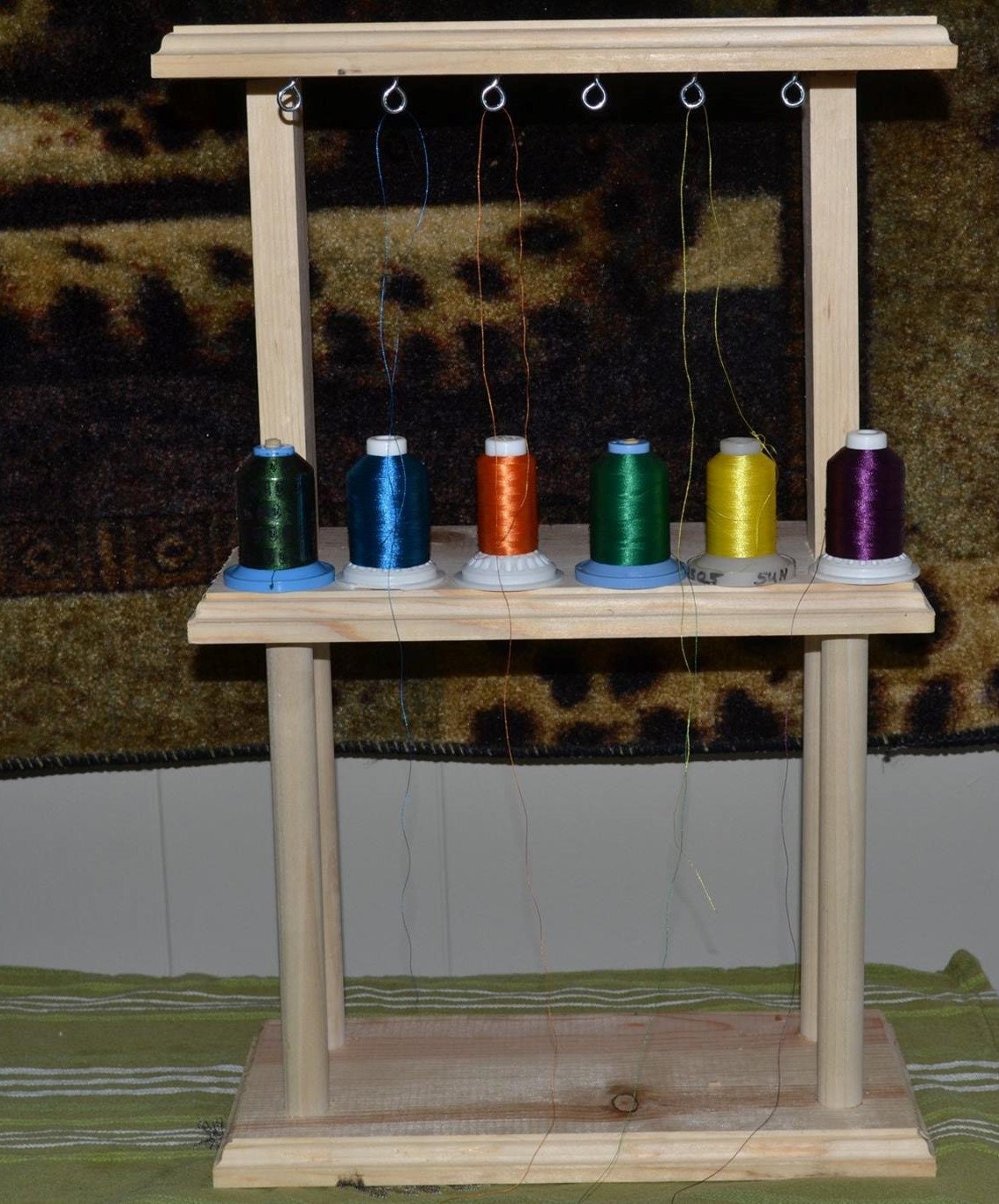 Custom thread 6 spool stand Unstained Etsy