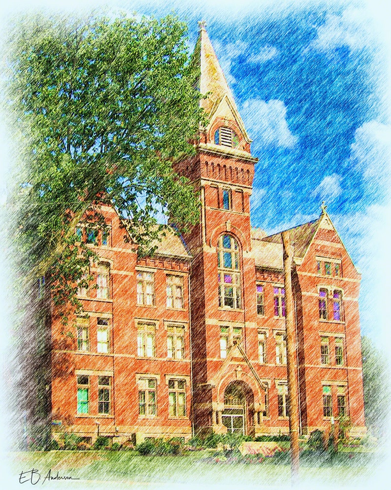 University Hall, Heidelberg College, Tiffin, Ohio - Etsy