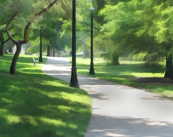 Mirror Lake Path to Orton Hall, Ohio State University, Columbus Ohio