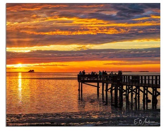 Sunset at Crystal Beach Pier, St. Joseph Sound, Crystal Beach, Florida