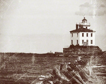 Lighthouse from Mentor Headlands near Cleveland in  Sepia