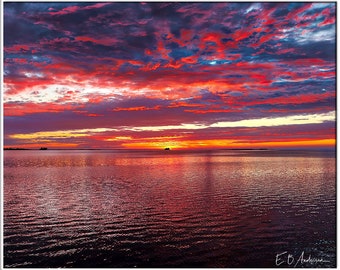 Crystal Beach Purple Sunset, Crystal Beach Pier, St. Joseph Sound, Crystal Beach, Florida