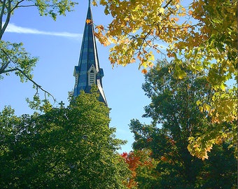 Kenyon College Chapel, Gambier Ohio, in the fall