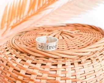 Be Free Silver Ring•Silver Adjustable Ring•Thumb Ring•Gift for her•Gift for him