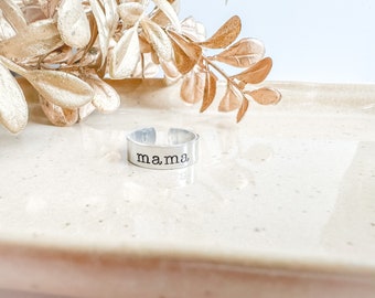 Mama Ring•Silver Ring•Personalized Ring•Mother’s Day Ring•Gift for her•Mother’s Day Gift•Gift for mom•Mom Ring•Personalized Ring