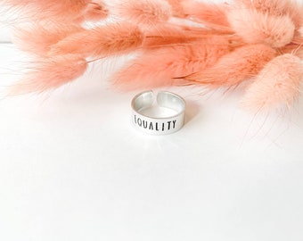 Equality Ring-Silver Adjustable Ring-Unisex Ring