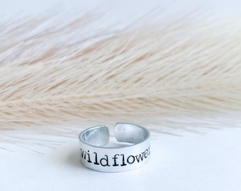 Wildflower Ring•Silver Adjustable Ring