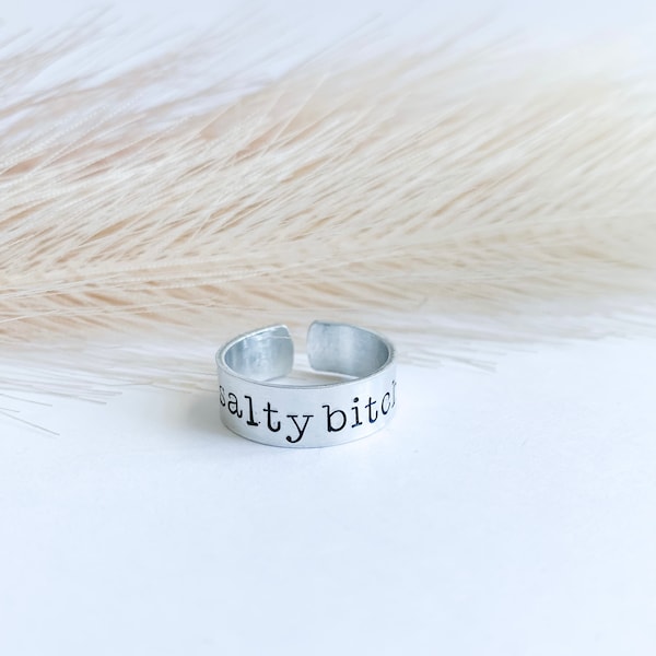 Salty Bitch Ring•Silver Adjustable Ring