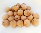 1 quot Wooden Knob Balls - Qty of 25 - Unfinished, Solid Wood Balls 9 16 quot Flat with 3 16 quot Hole - Small Doll Heads - 25.4mm Diameter