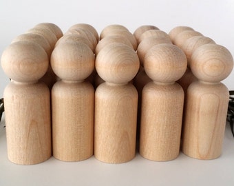 20 Boys aka Brothers - Unfinished Maple Peg Dolls: Waldorf-Style Peg People